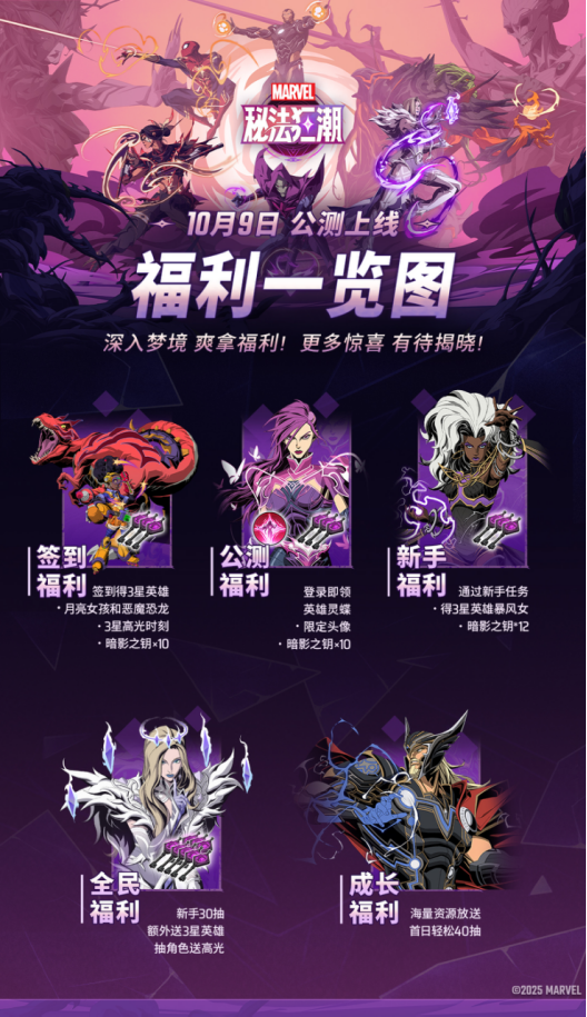 《漫威秘法狂潮》10月9日公测开启，潜入英雄内心深处的世界！