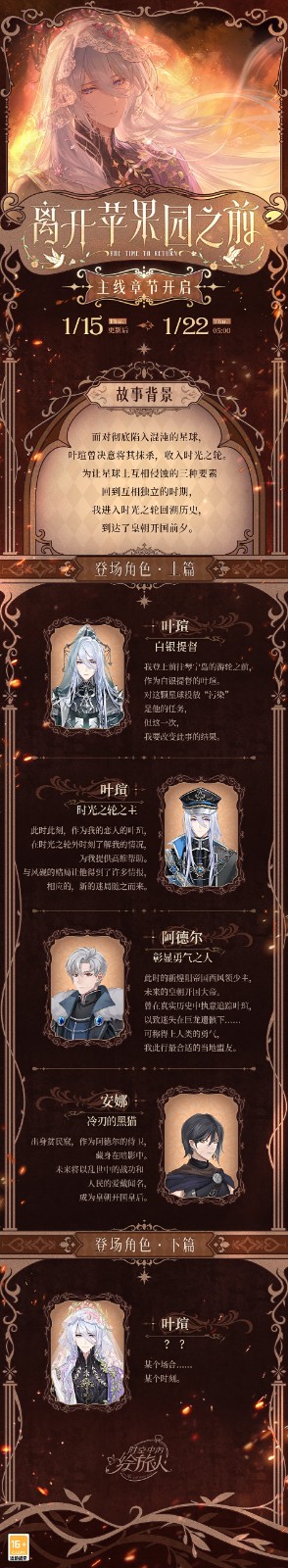 《时空中的绘旅人》全新主线活动「离开苹果园之前」和同名画廊现已开启