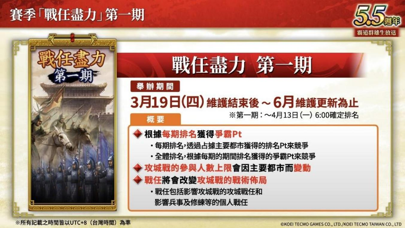 《三国志 霸道》新赛季「战任尽力」开战!全新 LR 武将于3月更新登场