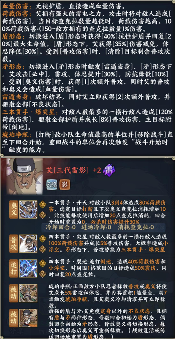 《火影忍者：忍者新世代》强忍降临全新SS忍艾[三代雷影]——忍者攻略&阵容推荐！
